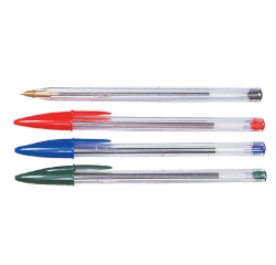 Stylo bille BIC Cristal Medium assorti boîte transparente