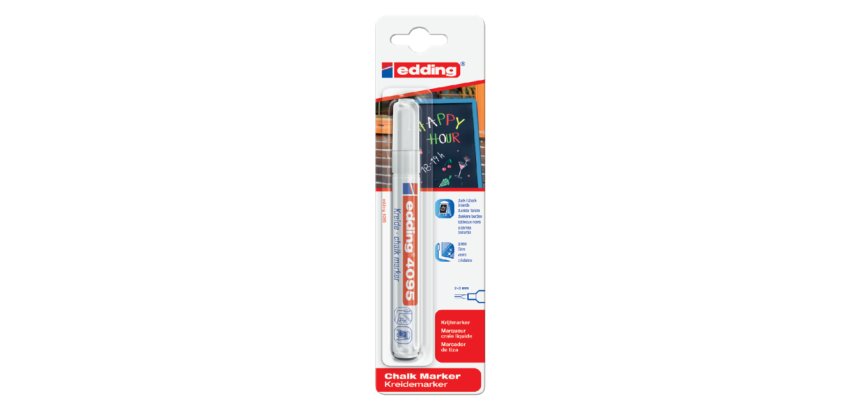 Krijtstift edding 4095 rond 2-3mm wit blister à 1 stuk