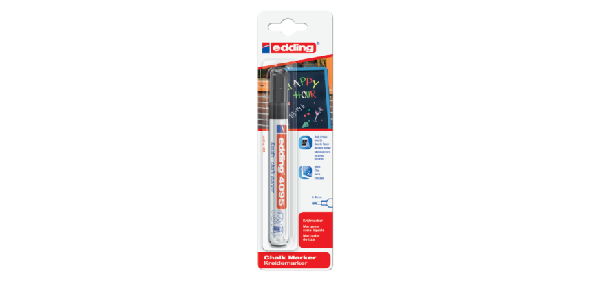 Krijtstift edding 4095 rond 2-3mm zwart blister à 1 stuk