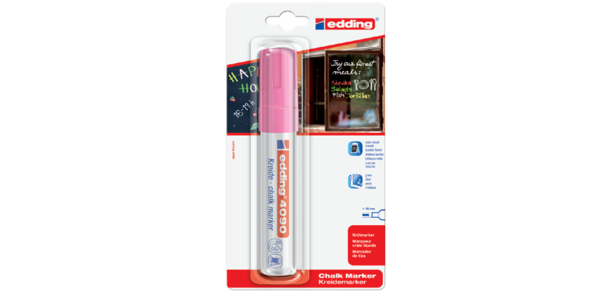 Krijtstift edding 4090 window schuin 4-15mm neon roze blister à 1 stuk