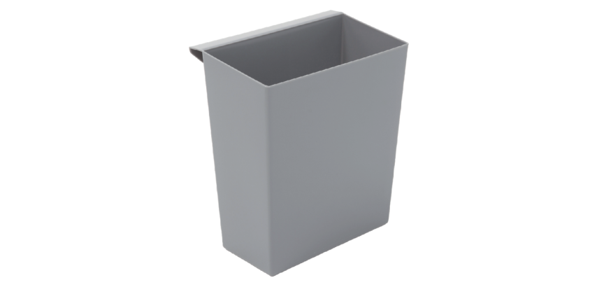Gray bin for square and conical basket