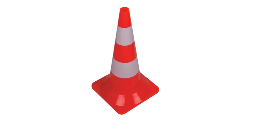 Cône de sécurité 50cm rouge-blanc