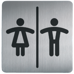 Infobord pictogram Durable 4958 vierkant wc dames/heren 150