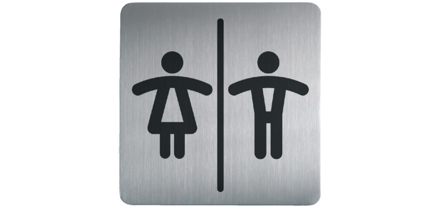 Pictogramme Durable 4958 toilettes femmes/hommes carré 150mm