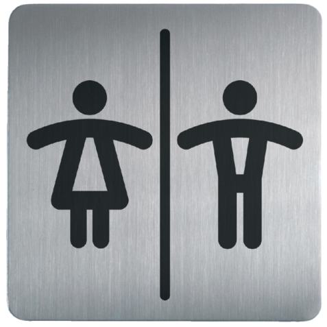 Pictogramme Durable 4958 toilettes femmes/hommes carré 150mm