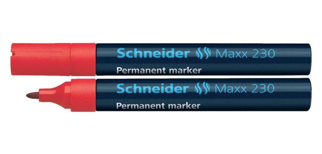 Permanent marker Schneider Maxx 230 rond 1-3mm rood