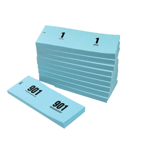 Bloc numéros 1-1000 42x105mm bleu 10 pièces