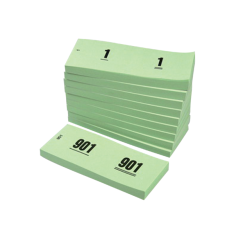 Bloc numéros de 1 à 1000 42x105mm vert 10 pièces