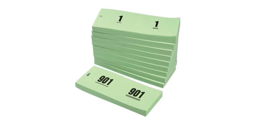 Block numbers 1 to 1000 42x105mm green 10 pieces
