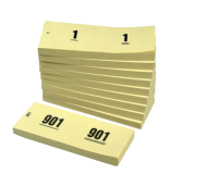 Nummerblok 42x105mm nummering 1-1000 geel 10 stuks