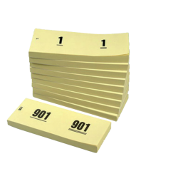 Bloc numéros de 1 à 1000 42x105mm jaune 10 pièces