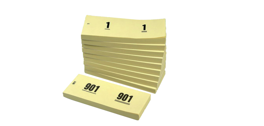 Block numbers 1 to 1000 42x105mm yellow 10 pieces