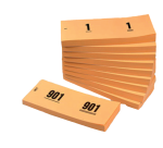 Block numbers 1 to 1000 42x105mm orange 10 pieces
