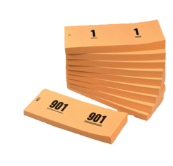 Bloc numéros de 1 à 1000 42x105mm orange 10 pièces