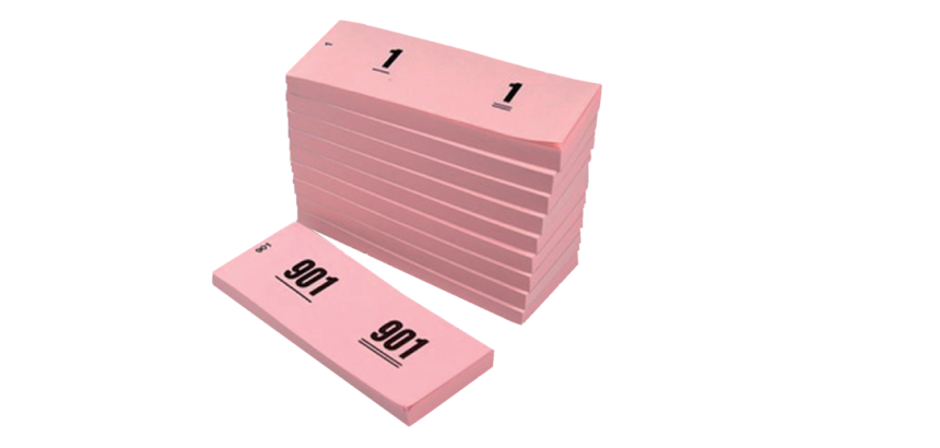 Block numbers from 1 to 1000 42x105mm pink 10 pieces