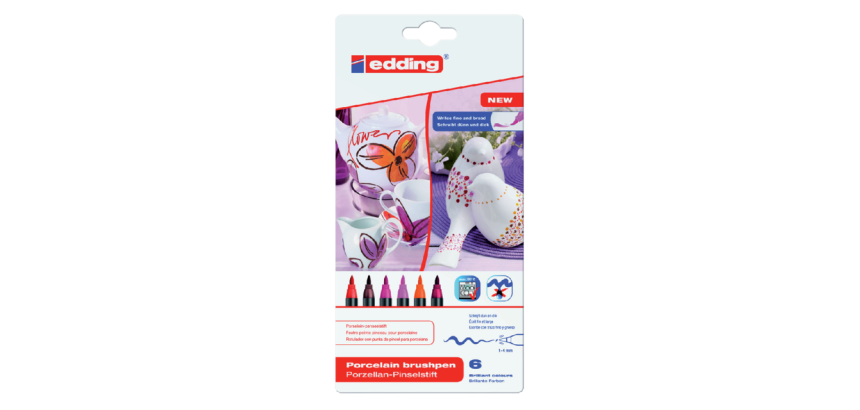 Pinselstift edding 4200 Porzellan warme Farben sortiert Etui 6 Stück