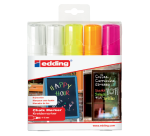 Edding 4090 Chalk Marker Window Bevel 4-15mm Assorted Set of 5 Pieces
