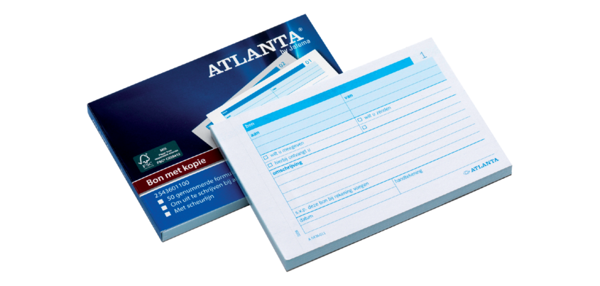 Carnet de reçus Djois Atlanta A6 50x 2 feuilles carbone