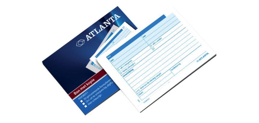 Carnet de reçus Djois Atlanta A6 autocopiant blanc