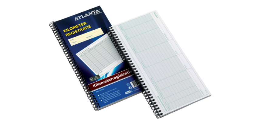 Kilometer registratieboek Djois Atlanta 40x2vel met spiraal