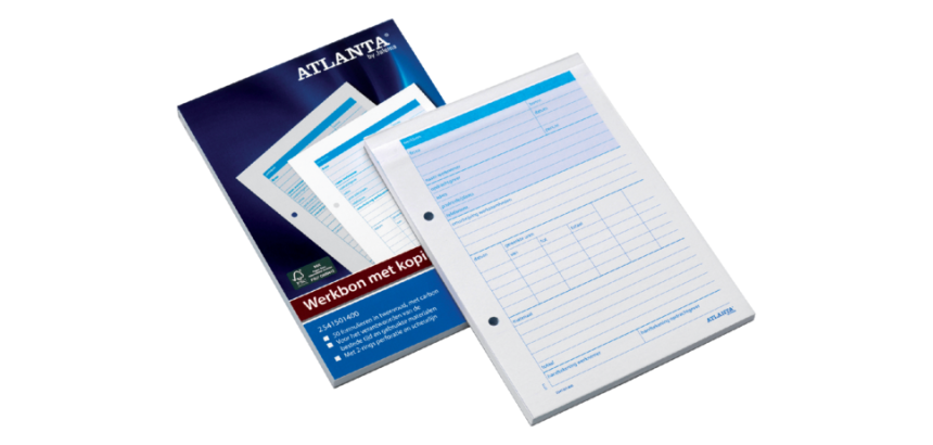Bon de travail Djois Atlanta A5 50x 2 feuilles avec carbone