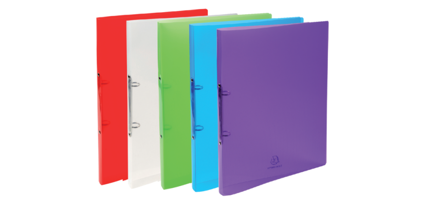 Ringbuch Crystal Colours mit 2 Ringen 15mm aus PP, A4 - Farben sortiert