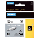 Labeltape Dymo Rhino industrieel krimpkous 6mm zwart op wit