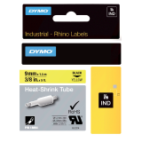 Labeltape Dymo Rhino industrieel krimpkous 9mm zwart op geel