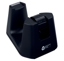 En_portarrollo sobremesa tesa plastico easy cut smat para cintas de 33 mt color negro