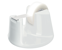 En_portarrollo sobremesa tesa plastico easy cut compact blanco para rollo de 33m x19 mm