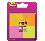 Bloc-mémos Post-it 6910 Super Sticky 51x51mm assorti 4 pièces