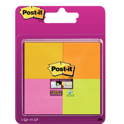 Memoblok Post-it 6910 Super Sticky 51x51mm assorti