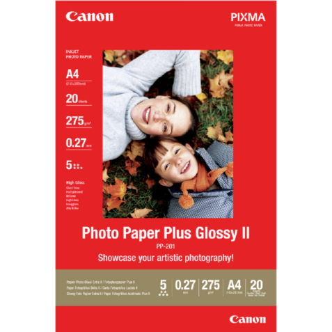 Canon Photo Paper Plus Glossy II PP-201 - Fotopapier - glänzend - 20 Blatt - A4 - 275 g/m²