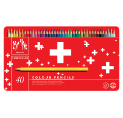 Crayon de couleur Caran d’Ache Swisscolor Aquarel 40 pièces assorti