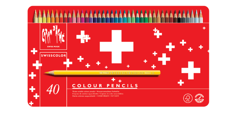 Kleurpotloden Caran d'Ache Swisscolor aquarel 40 stuks assorti