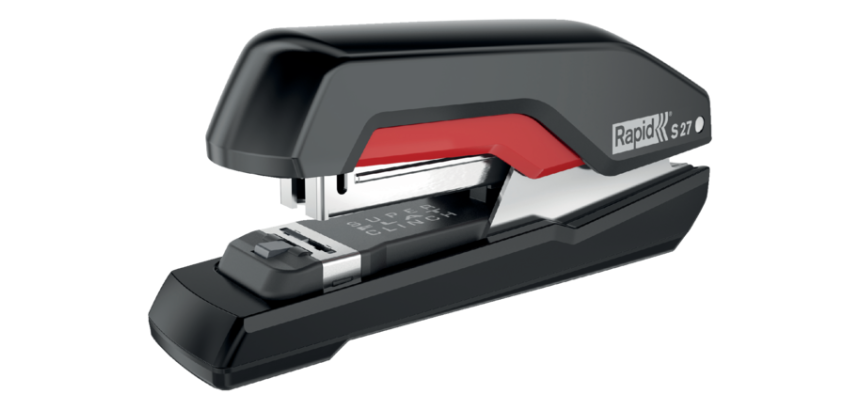 Bureaunietmachine Rapid Supreme half-strip s27 30 vel zwart/rood