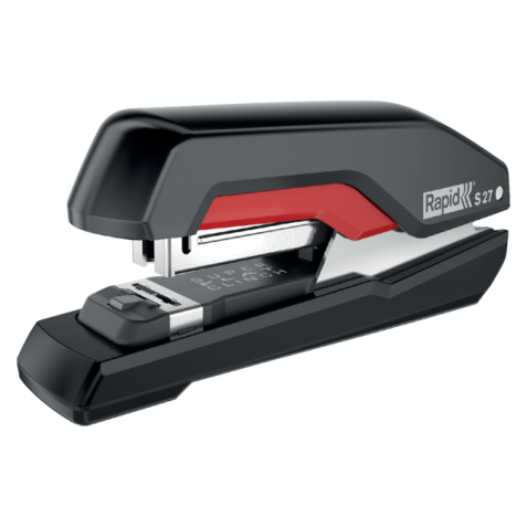 Bureaunietmachine Rapid Supreme half-strip s27 30 vel zwart/rood