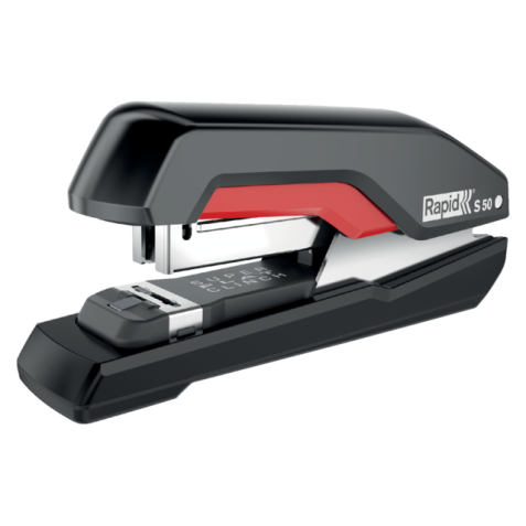 Agrafeuse Rapid Supreme S50 demi-bande 50 feuilles noir/rouge