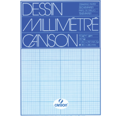 Bloc de papier millimétré Canson A4 bleu 50 feuilles