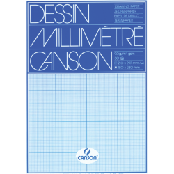 Bloc de papier millimétré Canson A4 bleu 50 feuilles