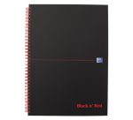 Oxford BLACK N' RED cahier spiralé en carton, 140 pages ft A4, quadrillé 5 mm