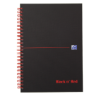 Notitieboek Oxford Black n' Red A5 70v ruit 5mm