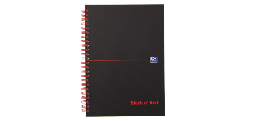 Notitieboek Oxford Black n' Red A5 70v ruit 5mm