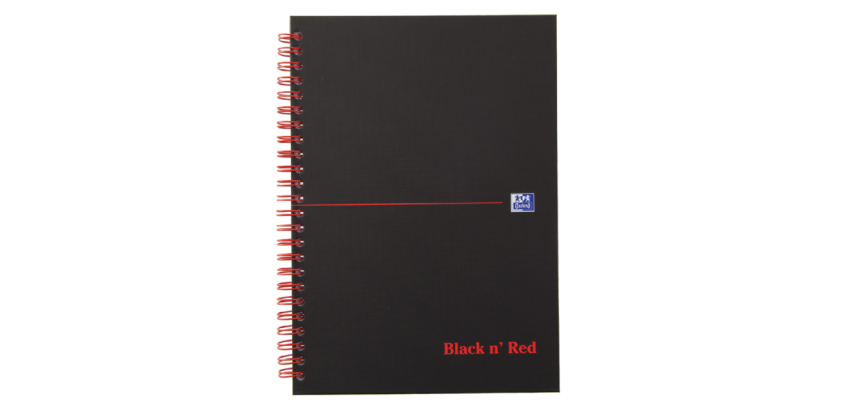 Notitieboek Oxford Black n' Red A5 70v ruit 5mm