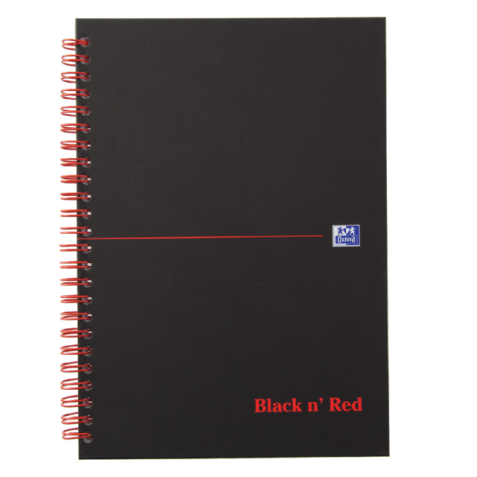 Cahier Oxford Black n’ Red A5 70fls carreaux 5mm assorti