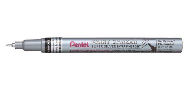 viltstift Pentel MFP10 rond 0.7mm zilver