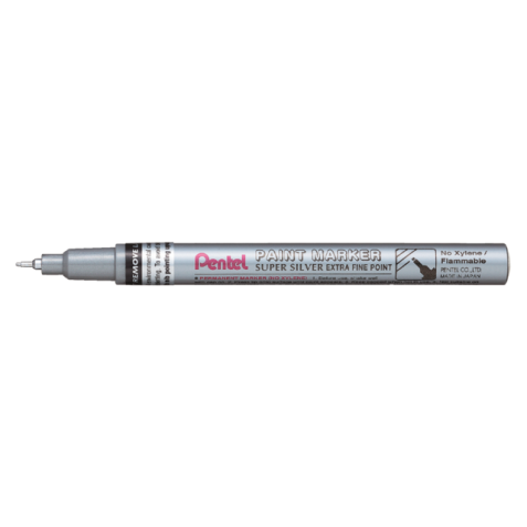 viltstift Pentel MFP10 rond 0.7mm zilver