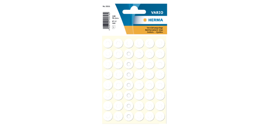 Oeillets de renforcement HERMA 5816 12mm 240 pièces