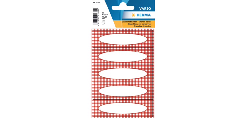 HERMA Küchenetikett 3639 Vichy-Karo Rot