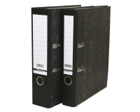 Classeur à levier Qbasic A4 80mm carton noir marbré